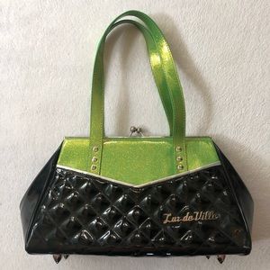 Lime Green Glitter Lux De Ville Purse
